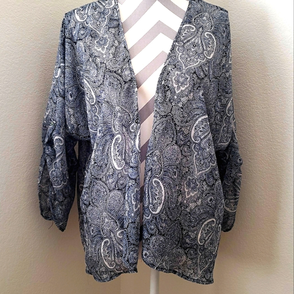 NWOT Navy Paisley Cover Up